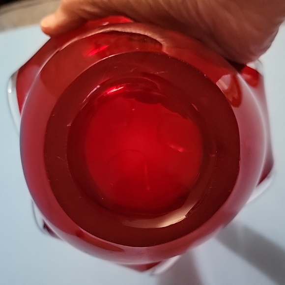 Art Glass Deep Red Cranberry Heavy Beautiful!! - Picture 4 of 6